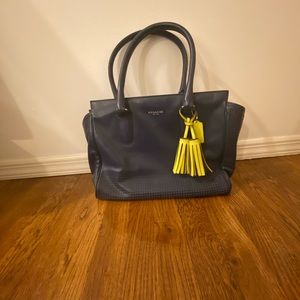 COPY - Navy Blue Leather Coach Bag